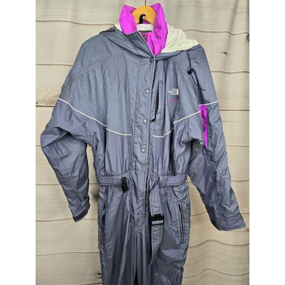 The North Face Extreme Ultrex Ski Bib - Size 10 Gray Purple Excellent Bur #C